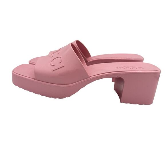 Gucci Pink Jelly Rubber Platform Slide Sandals Size 37 / 7 - Picture 5 of 10